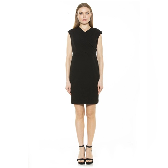 Alexia Admor Black Mini Surplus V-Neck Dress Size M - Picture 1 of 8